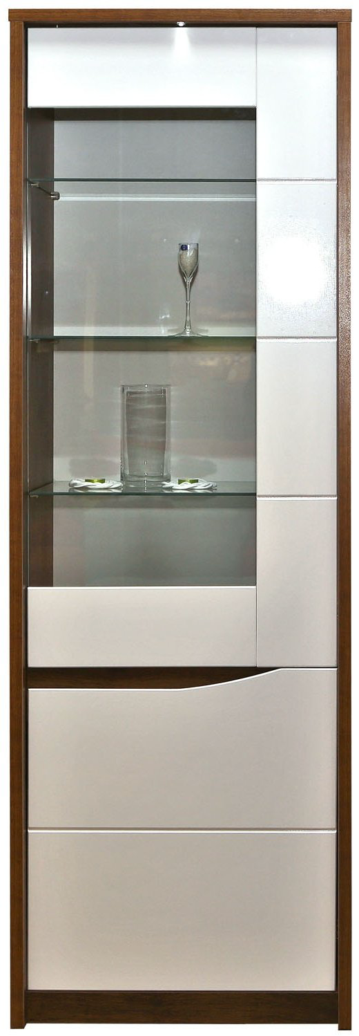 Шкаф-витрина Пинскдрев Монако кП510.01-01 63x42x190см белый купить,NaN