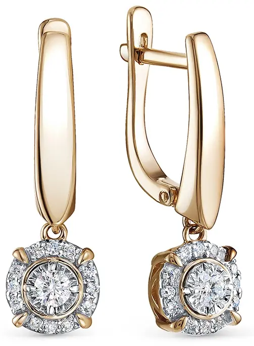 Серьги Vesna Jewelry 21903-159-00-00 вес 3.9 г золото, бриллиант купить,699500