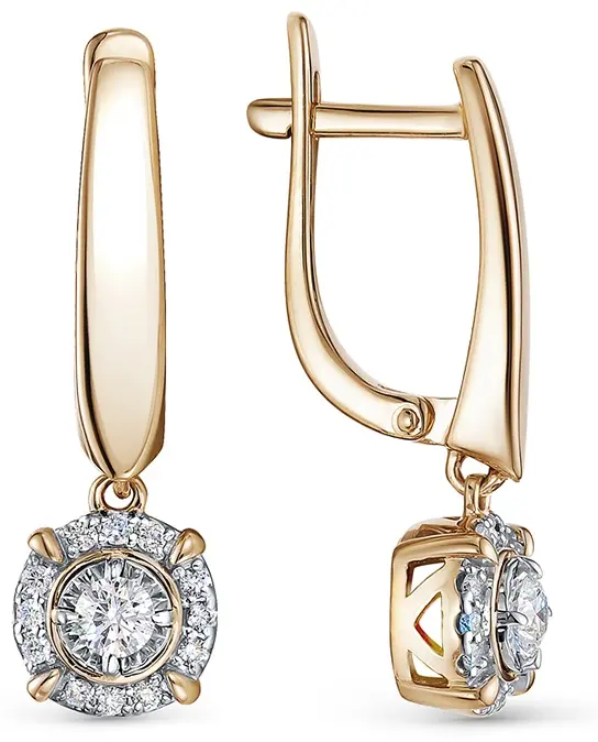 Серьги Vesna Jewelry 21903-159-00-00 вес 3.9 г золото, бриллиант купить,699500