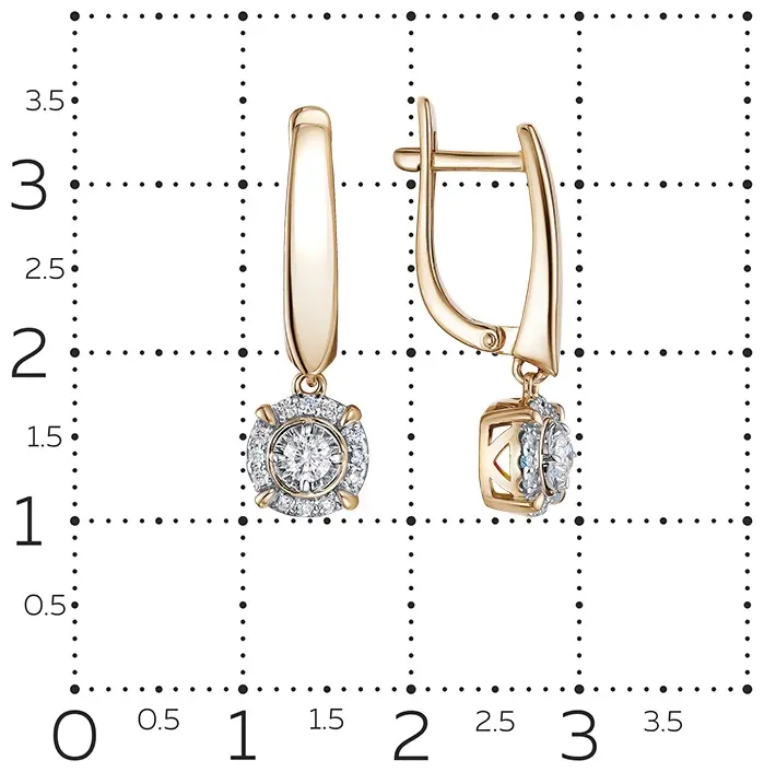 Серьги Vesna Jewelry 21903-159-00-00 вес 3.9 г золото, бриллиант купить,699500