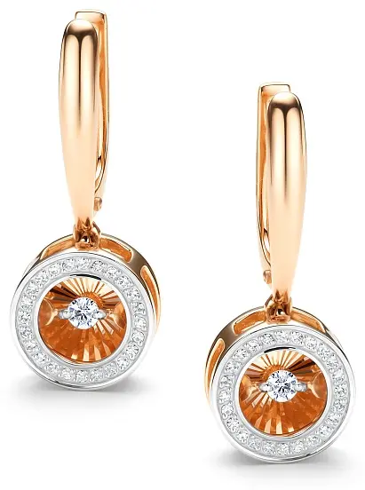 Серьги АЛЬКОР 25102-100 вес 4.55 г золото, бриллиант купить,NaN