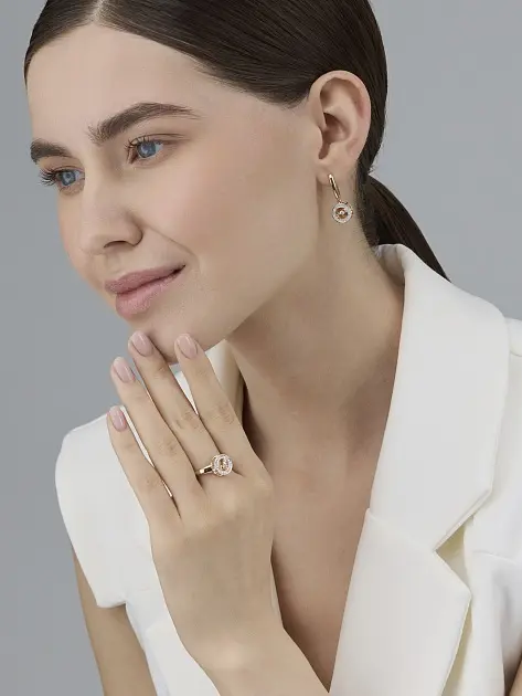 Серьги АЛЬКОР 25102-100 вес 4.55 г золото, бриллиант купить,NaN