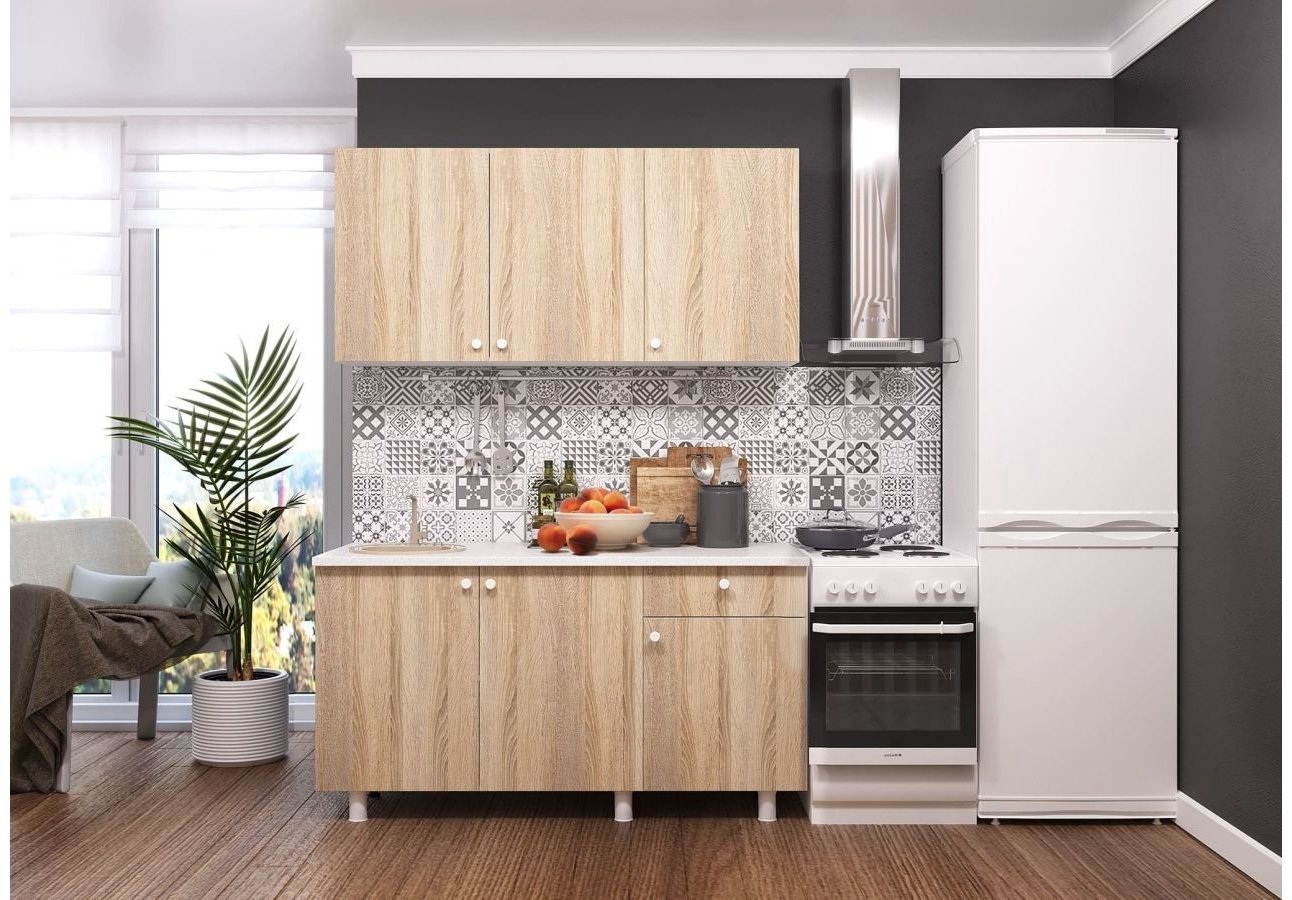 Гарнитур кухонный Горизонт Point 150x200х42.6см светло-коричневый купить,NaN
