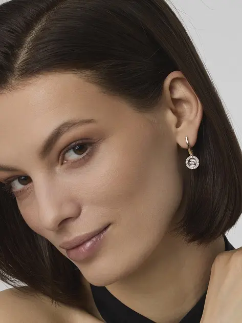 Серьги АЛЬКОР 24326-100 вес 4.84 г золото, бриллиант купить,NaN