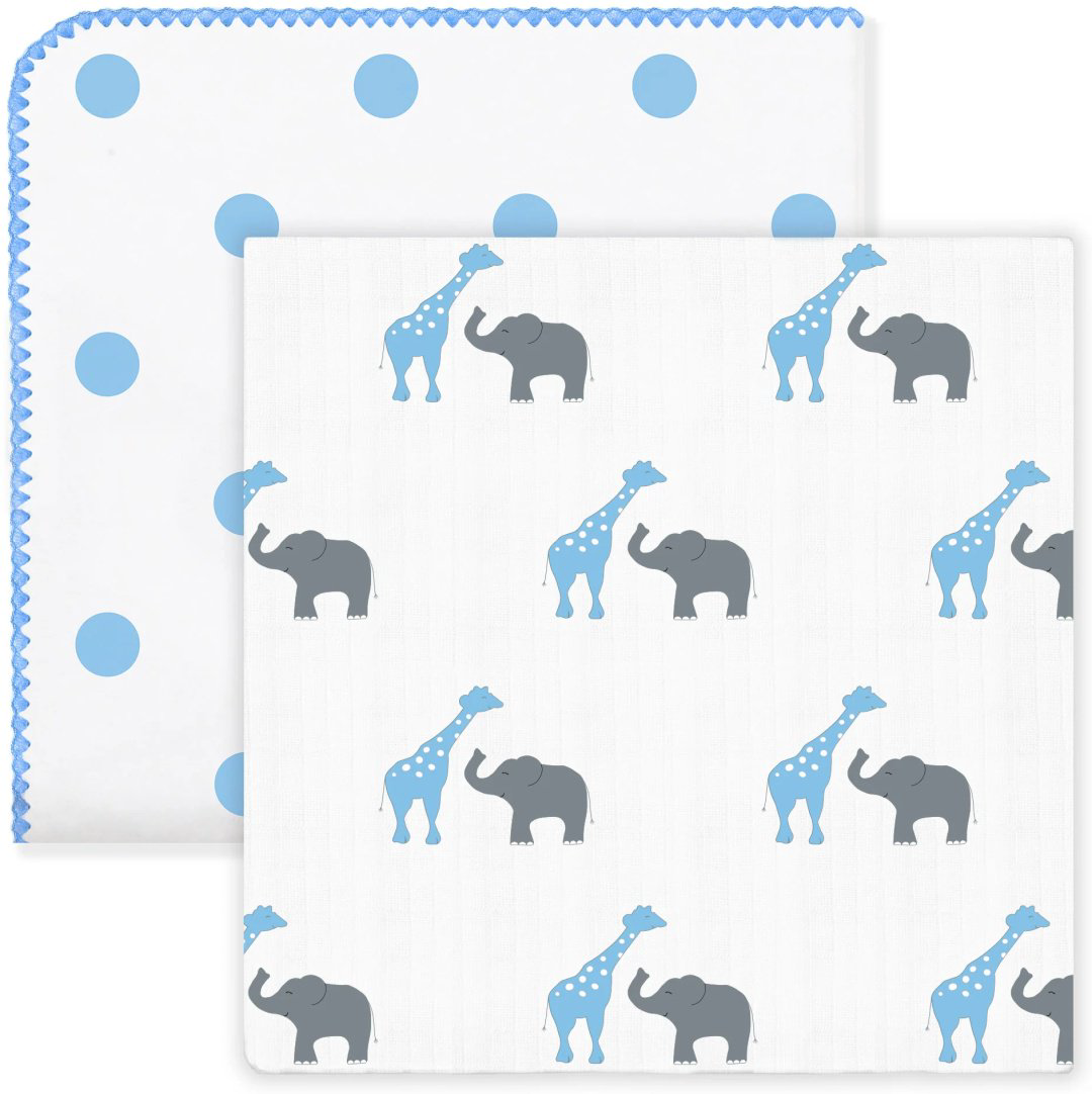 Пеленка текстильная Swaddle Designs Circus Fun &amp; Blue SD-496B, 2 шт, 118x118 см купить,NaN