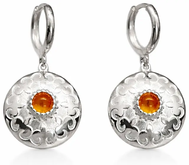 Серьги Tomiris YU1001 вес 8 г серебро, сердолик купить,42400