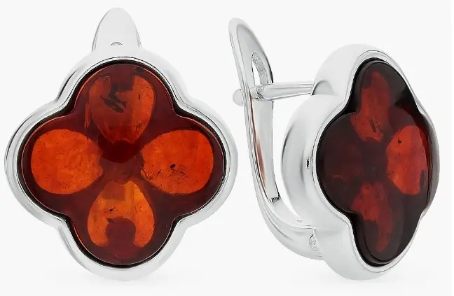 Серьги AMBER TEAM 929041118ca вес 5 г серебро, янтарь купить,41600