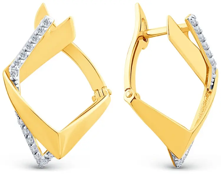 Серьги Династия 034942-4102 вес 2.24 г золото, фианит купить,179200