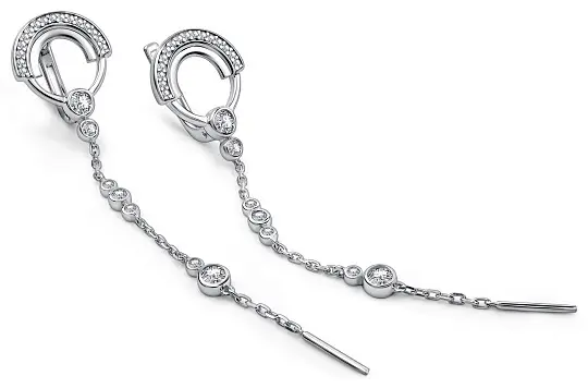 Серьги АЛЬКОР 02-5556_00КЦ-00 вес 4 г серебро, фианит купить,47800