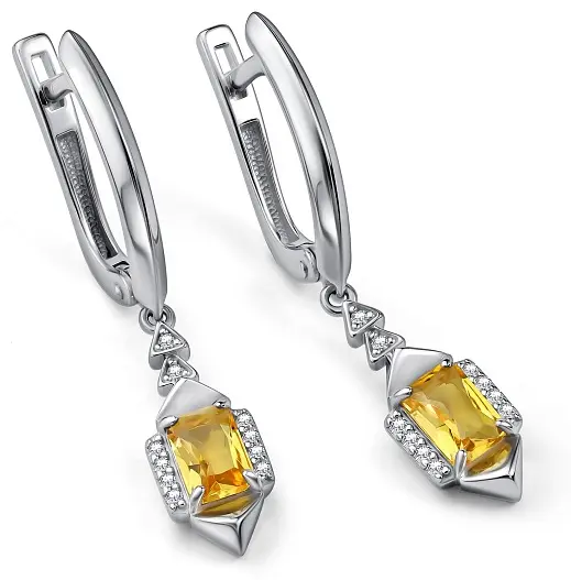 Серьги АЛЬКОР 02-4853_00ЦТ-00 вес 3.8 г серебро, цитрин, фианит - ForteMarket Серьги АЛЬКОР 02-4853_00ЦТ-00 вес 3.8 г серебро, цитрин, фианит купить,42880