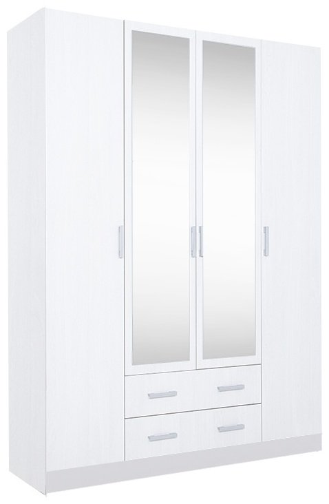 Шкаф Стендмебель Квадро 4Д 160x220х49.6см белый купить,NaN