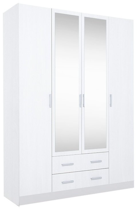 Шкаф Стендмебель Квадро 4Д 160x220х49.6см белый купить,NaN