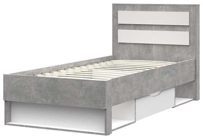 Кровать Стендмебель Денвер 90x200см светло-серая купить,NaN