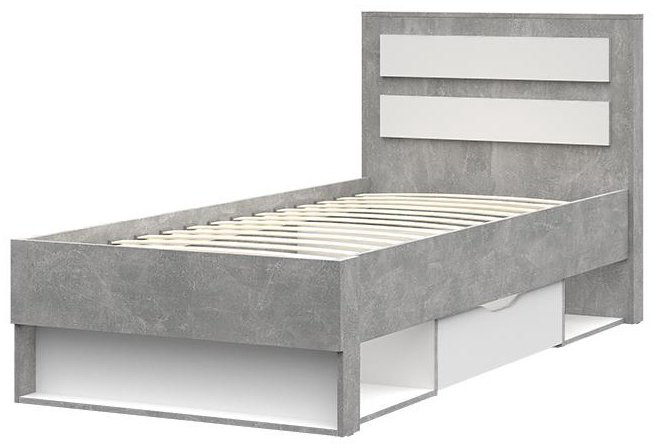 Кровать Стендмебель Денвер 90x200см светло-серая купить,NaN