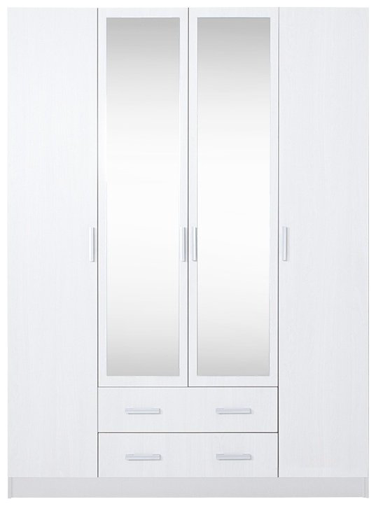 Шкаф Стендмебель Квадро 4Д 160x220х49.6см белый купить,NaN