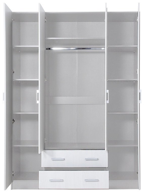 Шкаф Стендмебель Квадро 4Д 160x220х49.6см белый купить,NaN