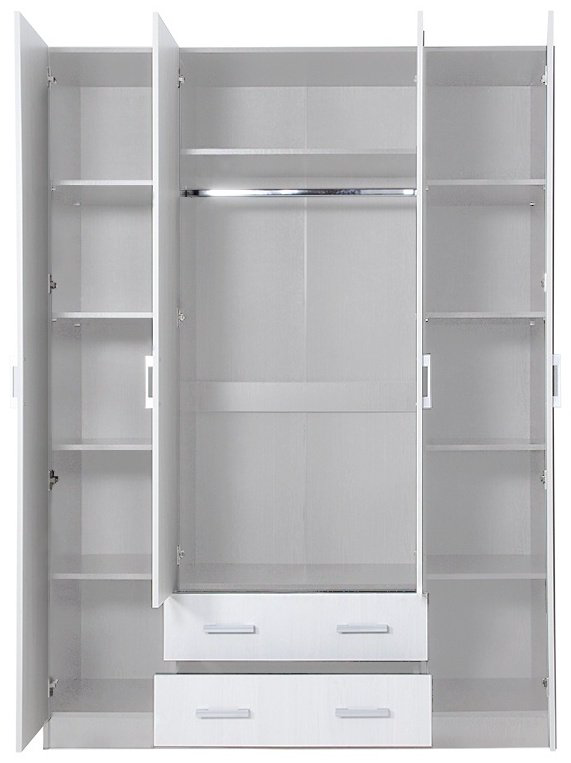 Шкаф Стендмебель Квадро 4Д 160x220х49.6см белый купить,NaN