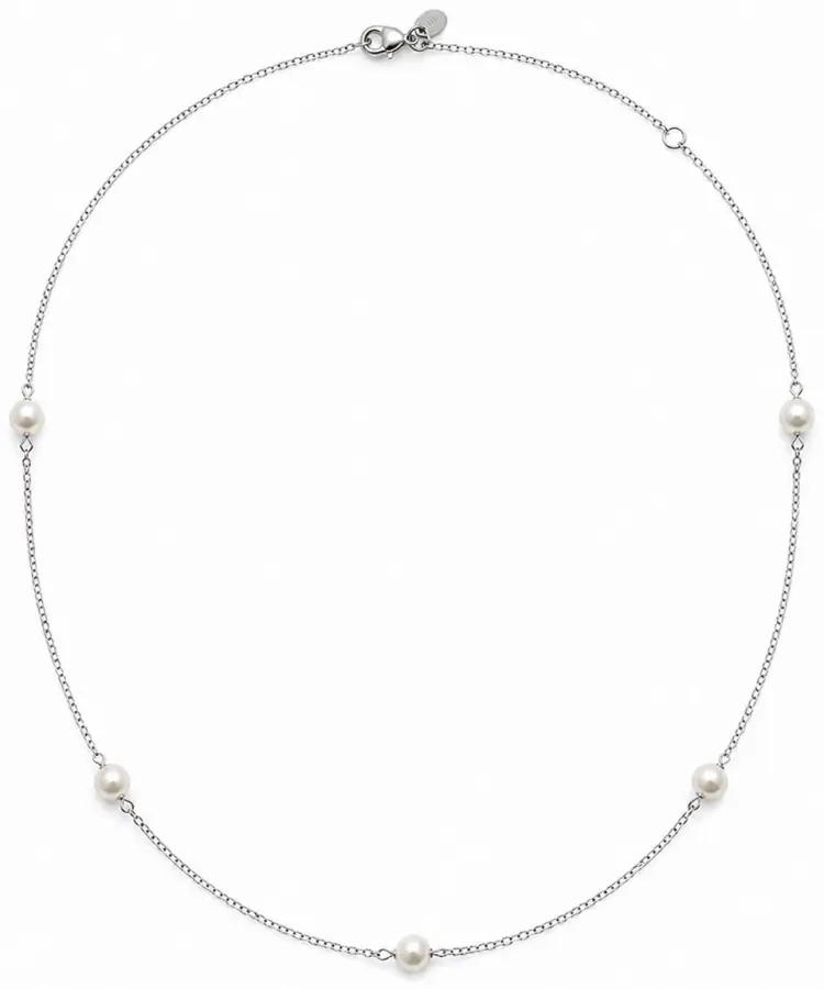 Колье Кристалл-L N-1630-51-1 длина 45 см вес 3 г серебро, культивированный жемчуг купить,22000