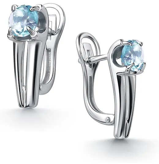 Серьги АЛЬКОР 02-5154_00ТБ-00 вес 4 г серебро, топаз купить,36000