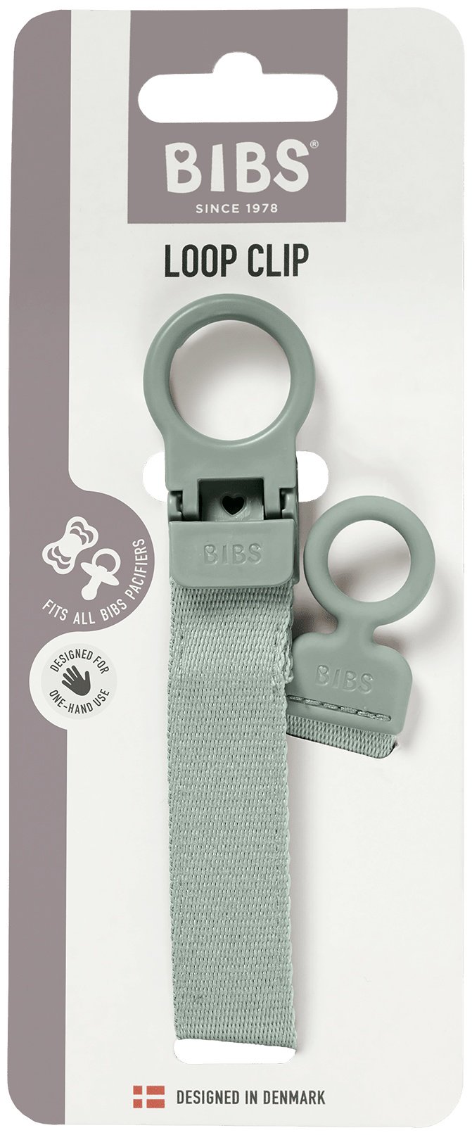 Держатель пустышки BIBS Clip Loop Sage, 1 шт, зеленый купить,NaN