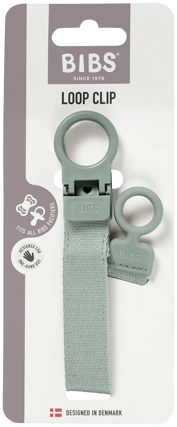 Держатель пустышки BIBS Clip Loop Sage, 1 шт, зеленый купить,NaN