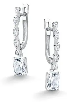 Серьги АЛЬКОР 02-5724_00БТ-00 вес 3.9 г серебро, бриллианит купить,43760