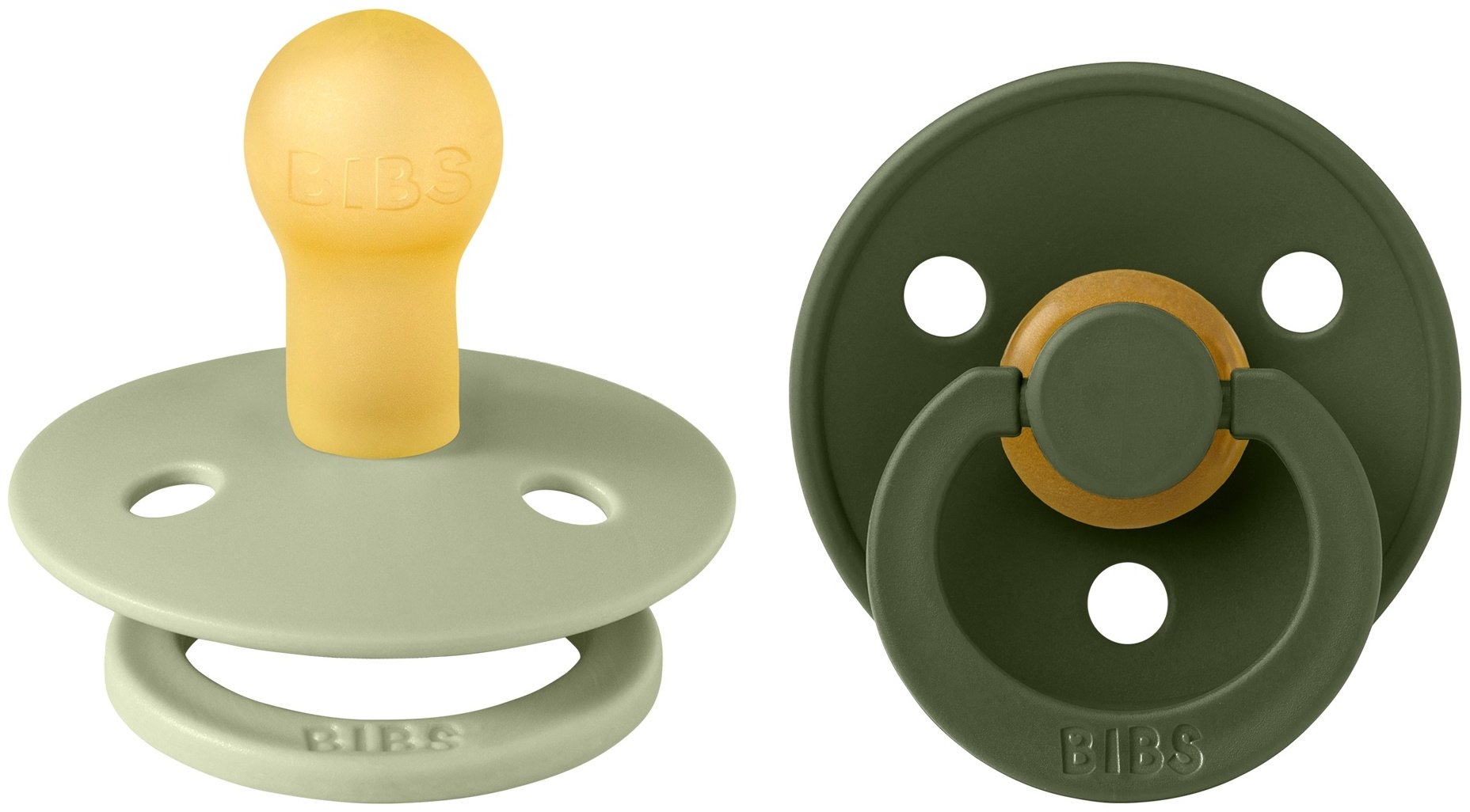 Набор пустышек BIBS Colour Sage/Hunter Green 0&#43; месяцев, мультиколор