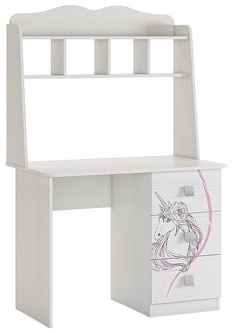 Стол компьютерный с надстройкой Мебельcон Фэнтези MDF-05, 100х60x157.5 см, белый