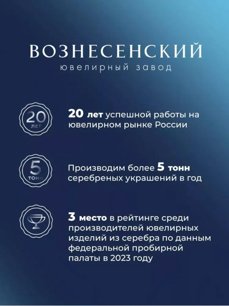 ВОЗНЕСЕНСКИЙ ЮЗ 10-0006 размер 16 вес 1.45 г серебро, фианит купить,10440