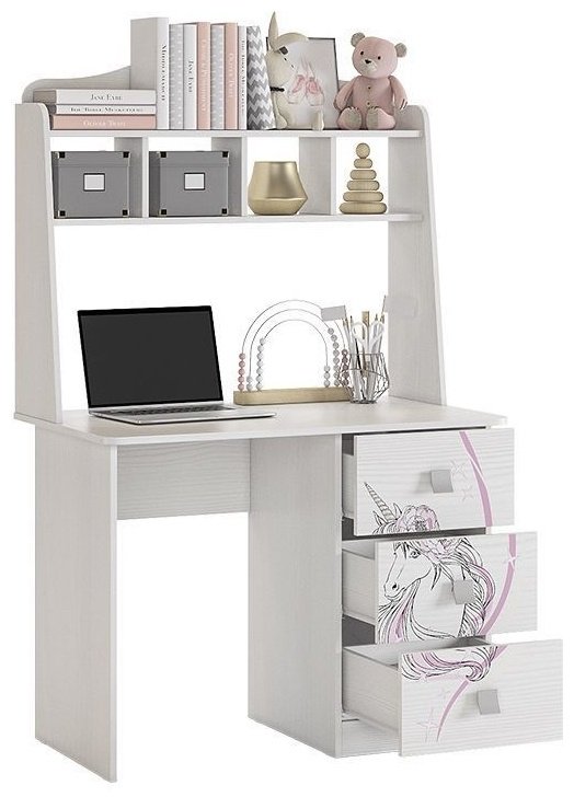 Стол компьютерный с надстройкой Мебельcон Фэнтези MDF-05, 100х60x157.5 см, белый - ForteMarket Стол компьютерный с надстройкой Мебельcон Фэнтези MDF-05, 100х60x157.5 см, белый купить,NaN