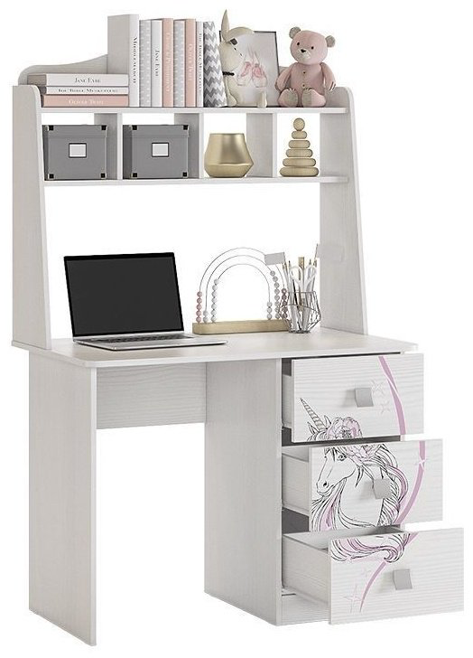 Стол компьютерный с надстройкой Мебельcон Фэнтези MDF-05, 100х60x157.5 см, белый - ForteMarket Стол компьютерный с надстройкой Мебельcон Фэнтези MDF-05, 100х60x157.5 см, белый купить,NaN