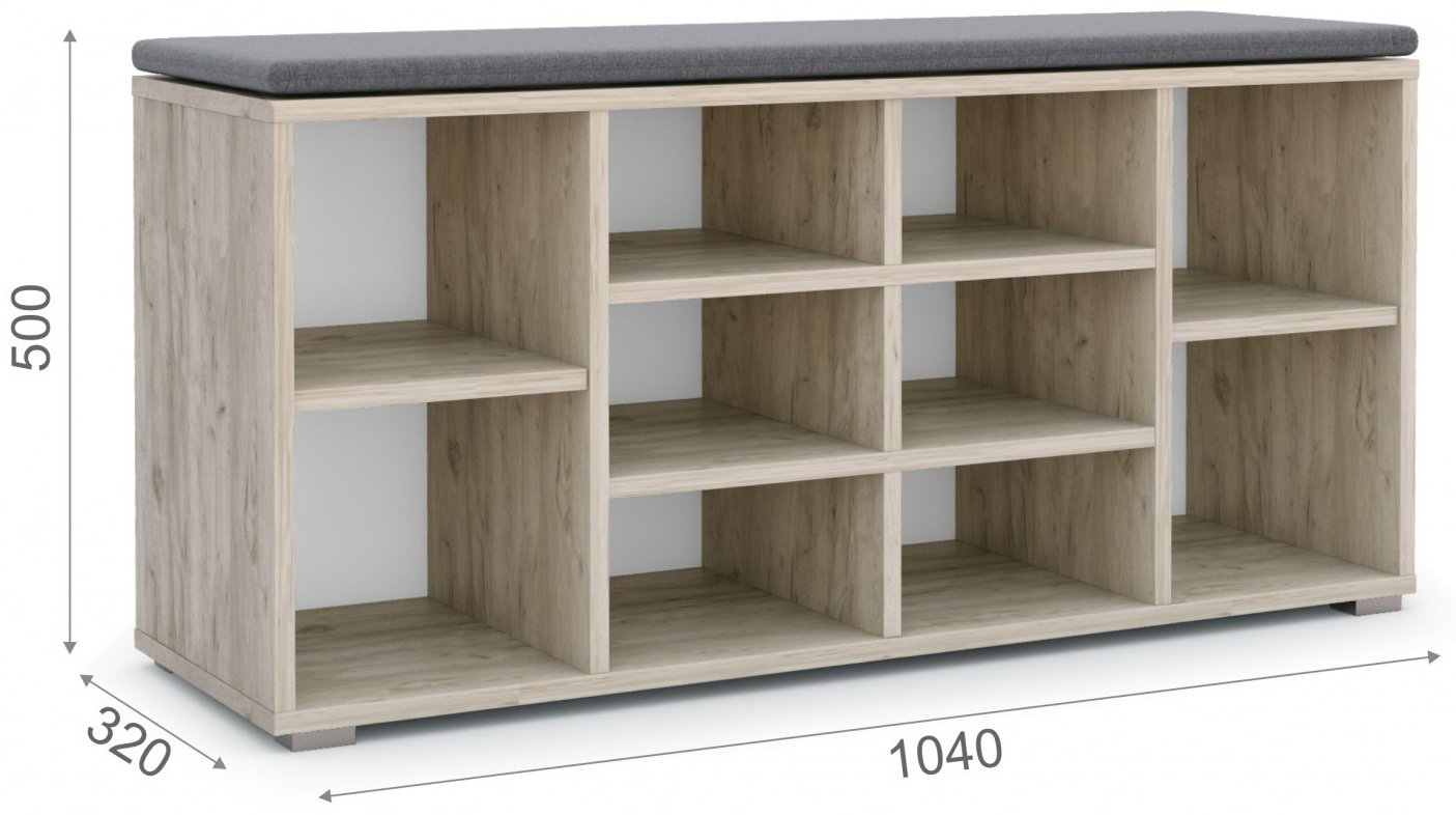 Тумба для обуви IMPERIAL 104x32x50см серый купить,NaN
