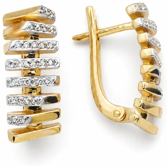 Серьги Gold Reserve 20524-10-20П вес 4.06 г золото, фианит купить,324800
