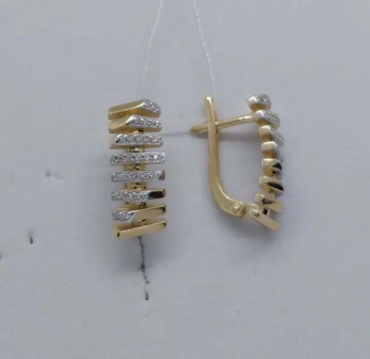 Серьги Gold Reserve 20524-10-20П вес 4.06 г золото, фианит купить,324800