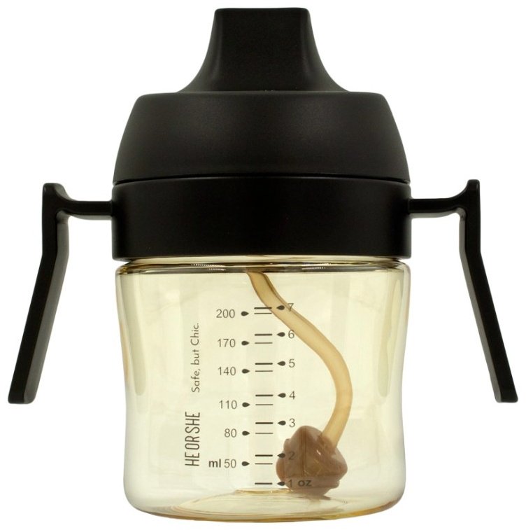 Поильник с трубочкой HEORSHE Dental Care Sippy Cup, 210 мл, пластик/силикон