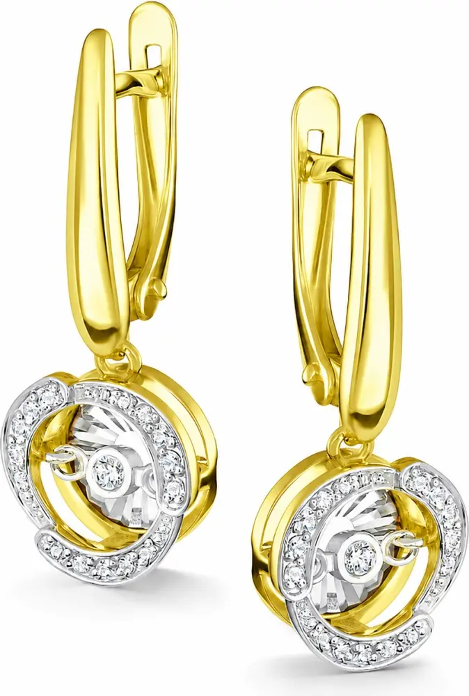 Серьги АЛЬКОР 24324-300 вес 3.98 г золото, бриллиант купить,NaN