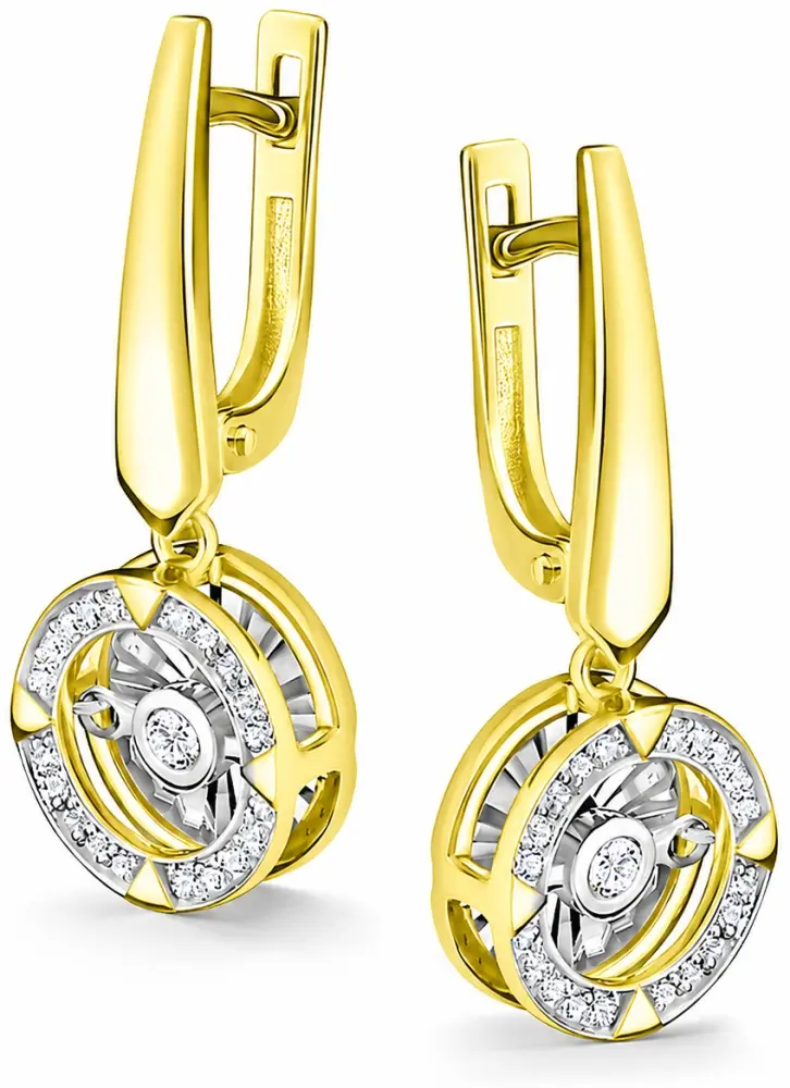 Серьги АЛЬКОР 24326-300 вес 4.74 г золото, бриллиант купить,NaN