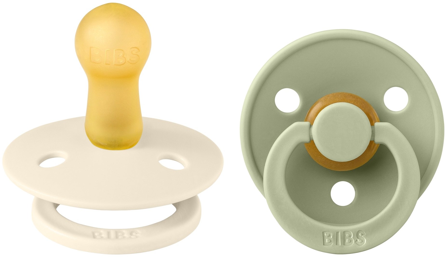 Набор пустышек BIBS Colour Ivory/Sage 6&#43; месяцев, мультиколор