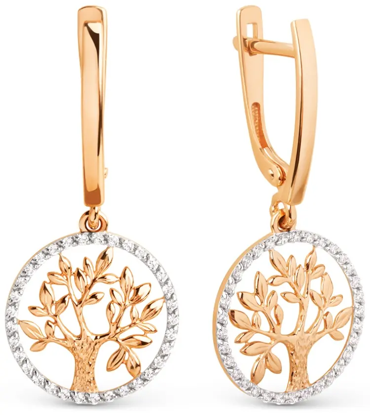 Серьги Династия 032012-1102 вес 3.12 г золото, фианит купить,249600
