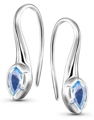 Серьги АЛЬКОР 02-5513_00ТБ-00 вес 2.6 г серебро, топаз купить,34080