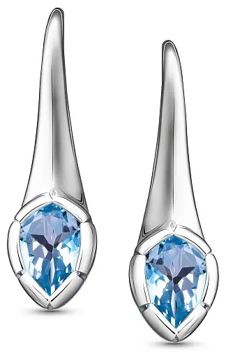 Серьги АЛЬКОР 02-5513_00ТБ-00 вес 2.6 г серебро, топаз купить,34080