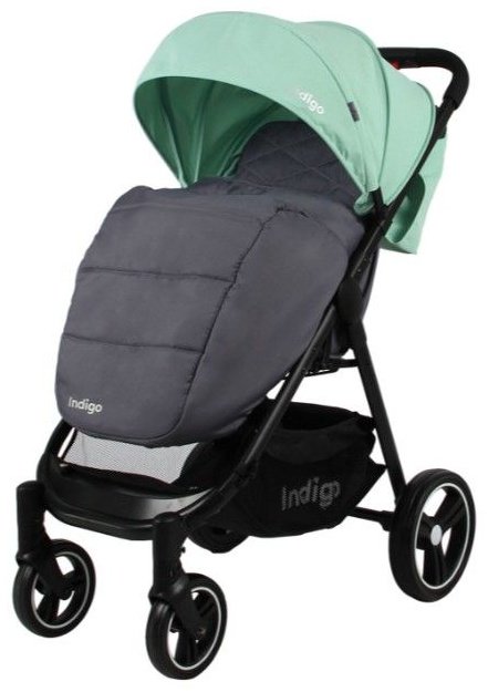 Коляска прогулочная Indigo Assana, зеленый, серый купить,0
