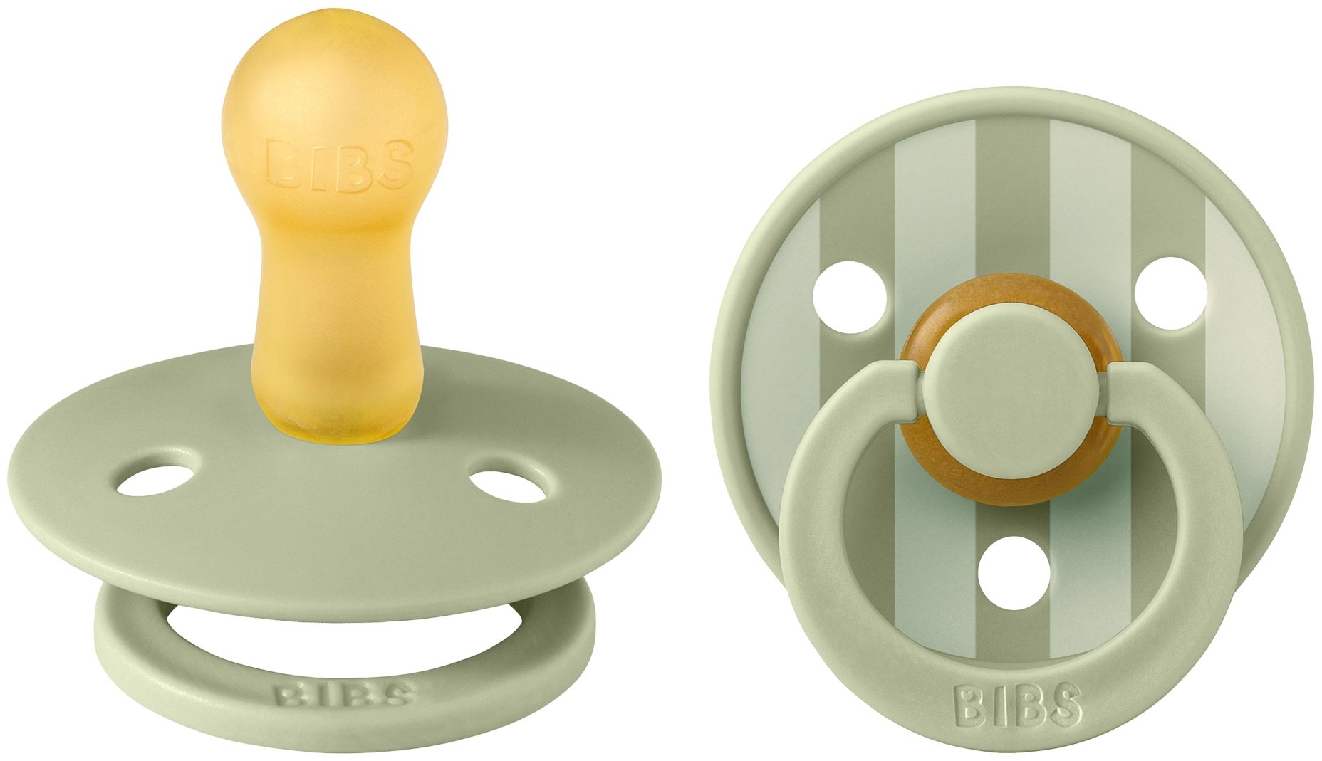 Набор пустышек BIBS Studio Colour Latex Pin Sage Mix 6&#43; месяцев 2 шт, мультиколор