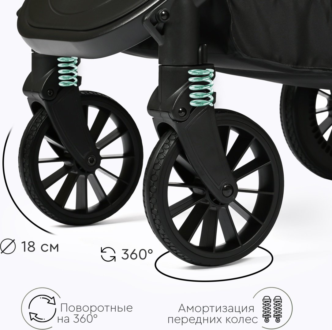 Коляска универсальная 3 в 1 TOMIX Walker, оливковый - ForteMarket Коляска универсальная 3 в 1 TOMIX Walker, оливковый купить,0