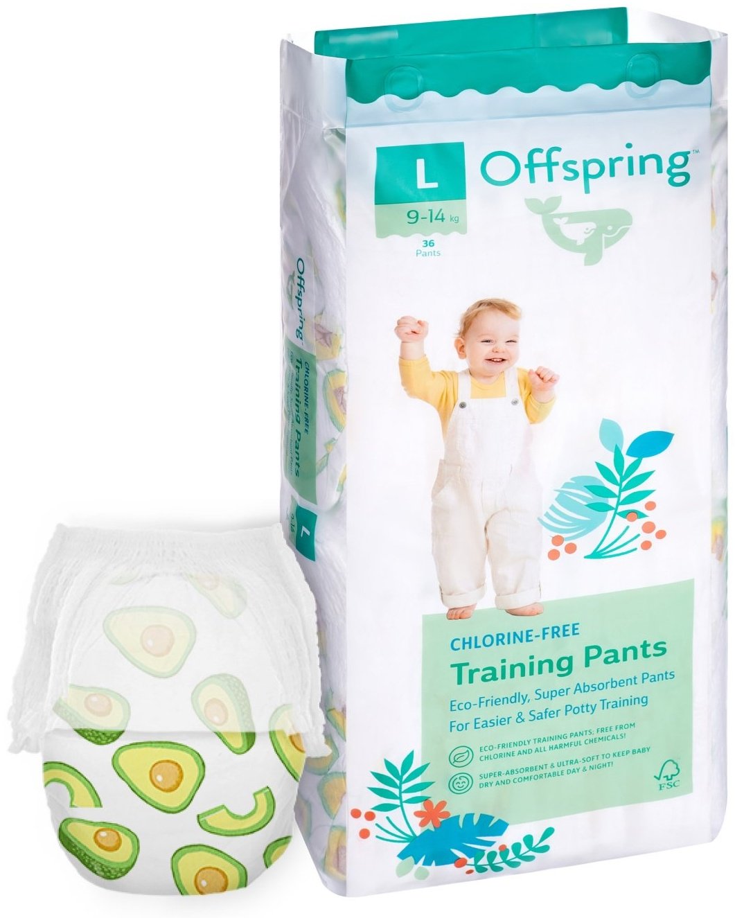 Подгузники-трусики Offspring L, 36 шт купить,0