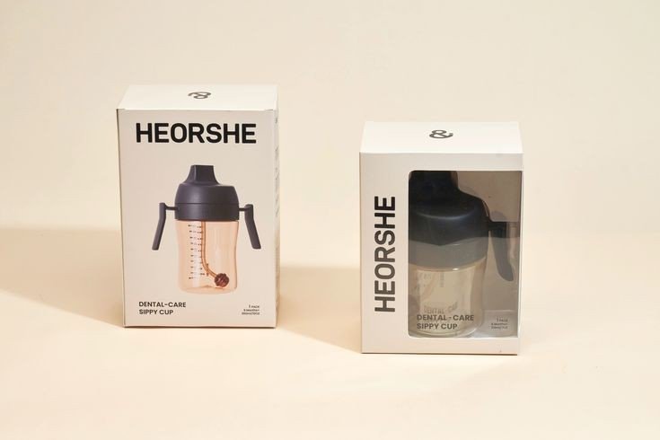 Поильник-непроливайка HEORSHE HOS-02-014-S(B), 210 мл, пластик/силикон