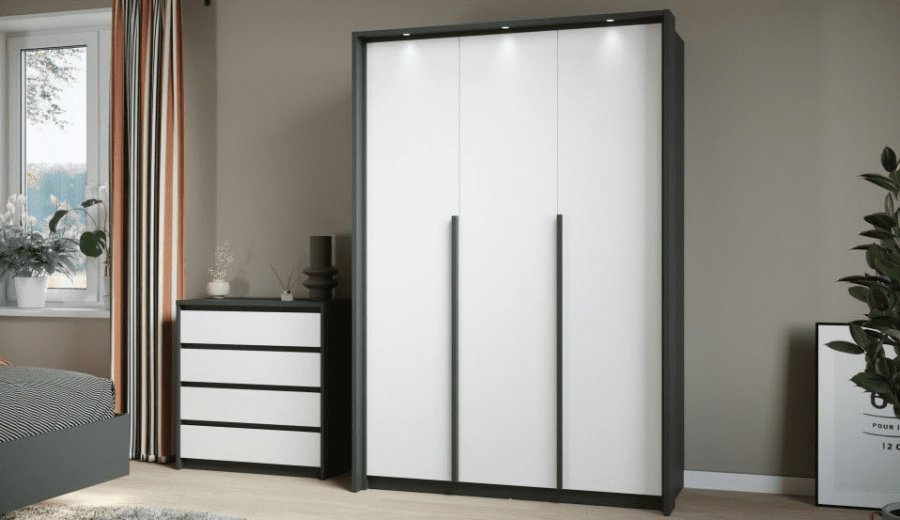 Распашной шкаф Imperial Мишель 139x210х60.5см серый купить,NaN
