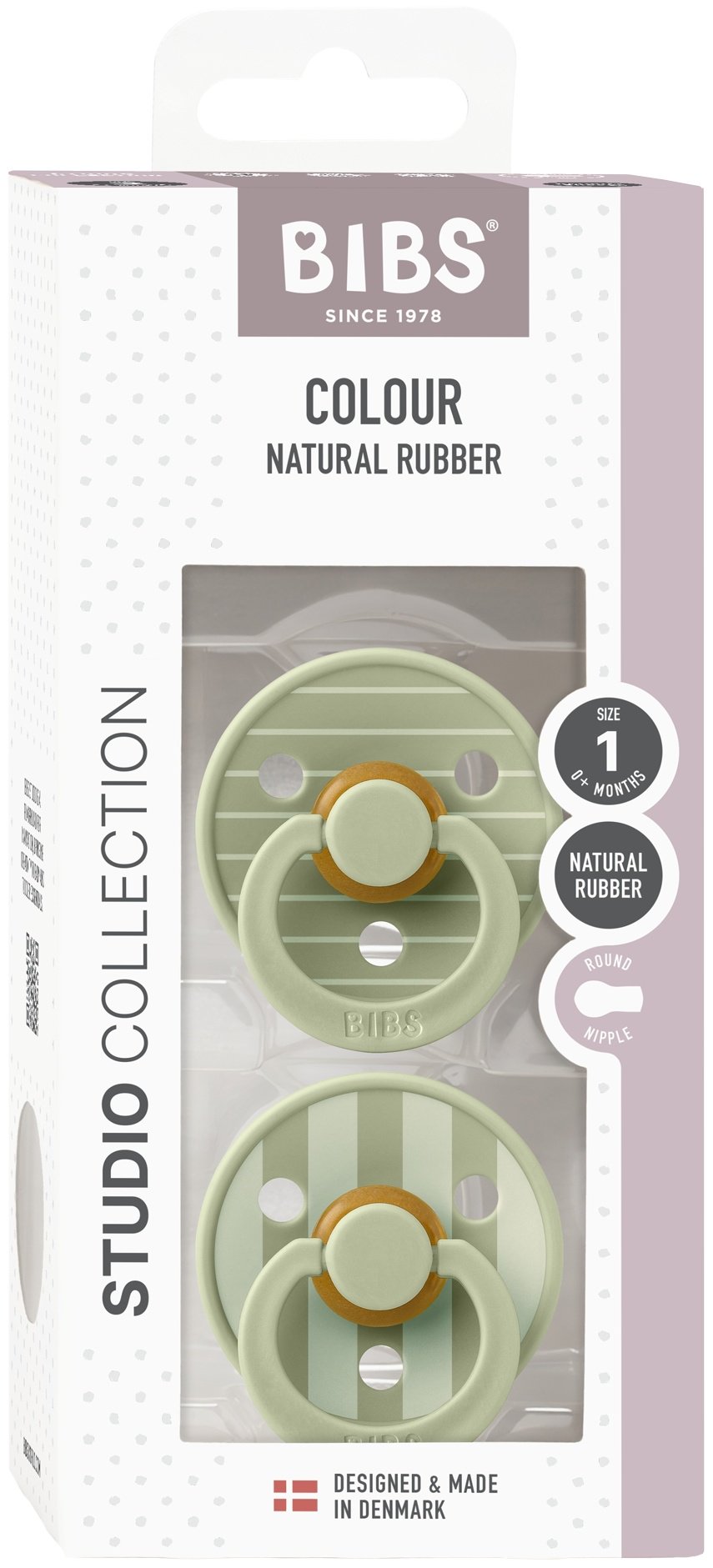Набор пустышек BIBS Studio Colour Pin Sage Mix 0&#43; , 2 шт, мультиколор купить,0