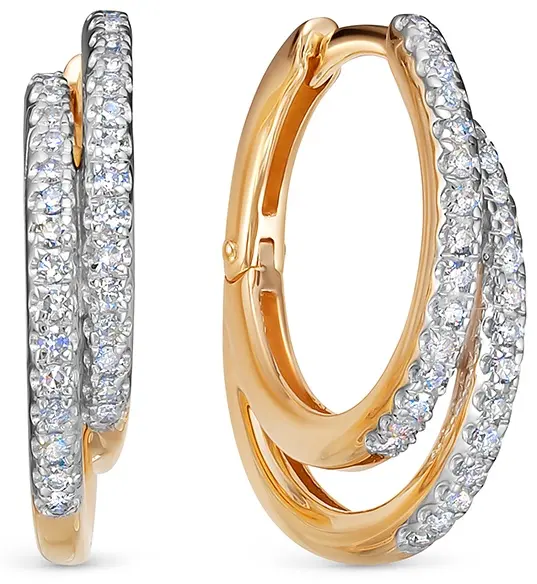 Серьги Vesna Jewelry 21427-151-01-00 вес 3.5 г золото, бриллиант купить,514000