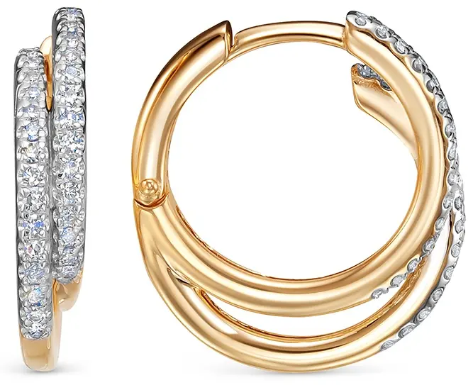 Серьги Vesna Jewelry 21427-151-01-00 вес 3.5 г золото, бриллиант купить,514000